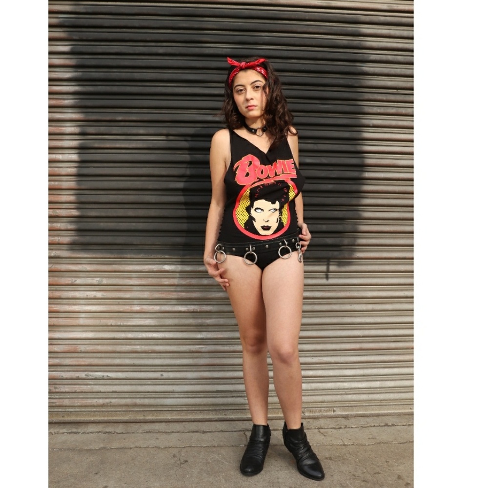DAVID BOWIE V-CUT POPTIED SIDES BODYSUIT